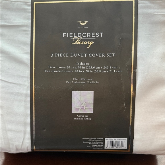 Fieldcrest Luxury Cream and Green Duvet Cover Set - Picture 2 of 3